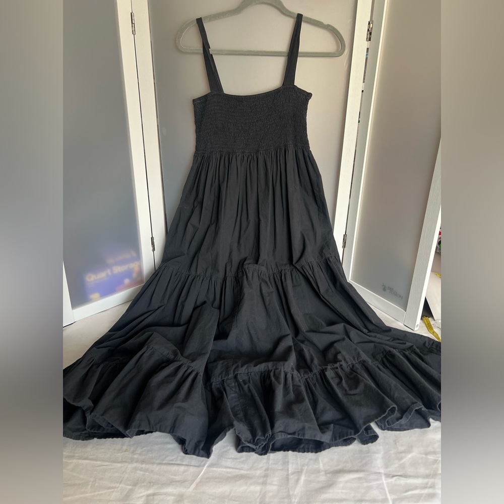 bishop + young Black Tiered Maxi Dress